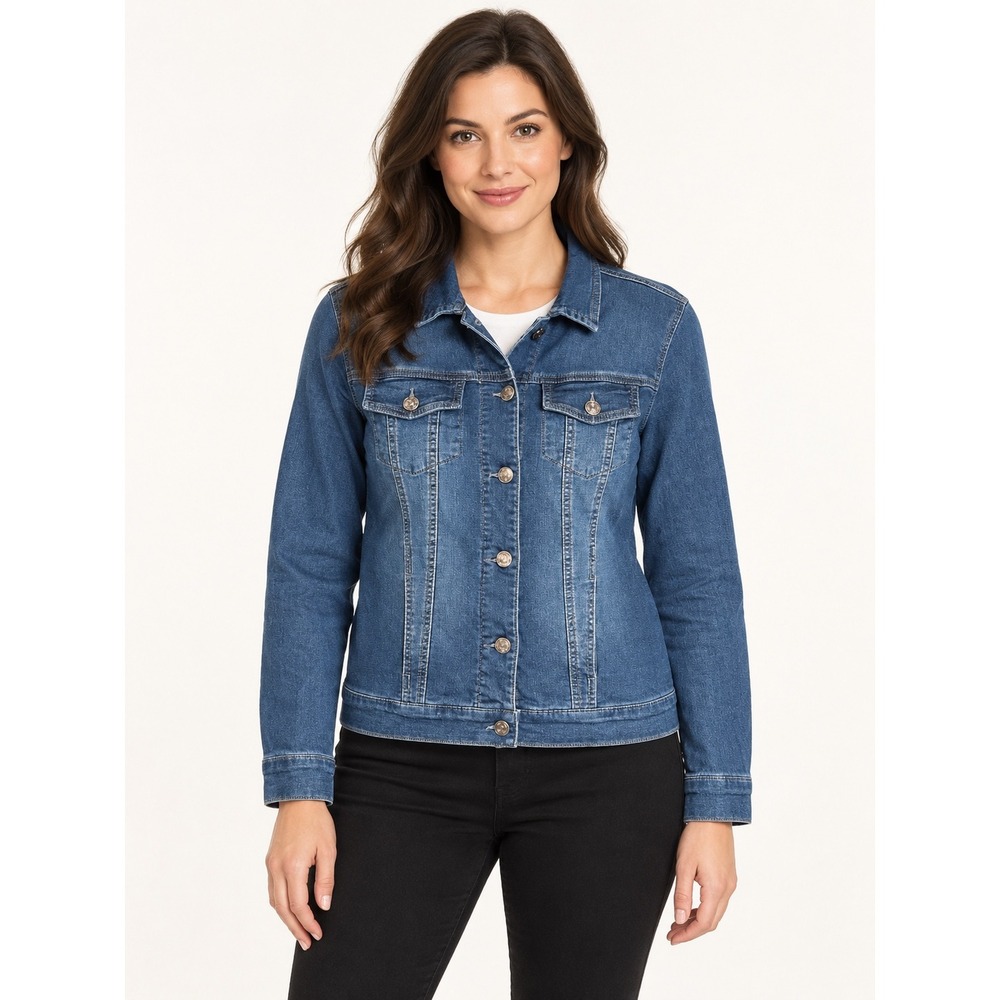 Womens Denim Trucker Jacket Medium Wash Size M Buffalo David Bitton